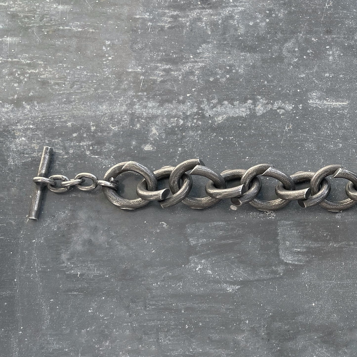 B1 bracelet blackened solid silver