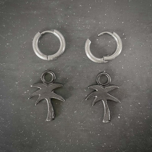PALM hoops blackened silver