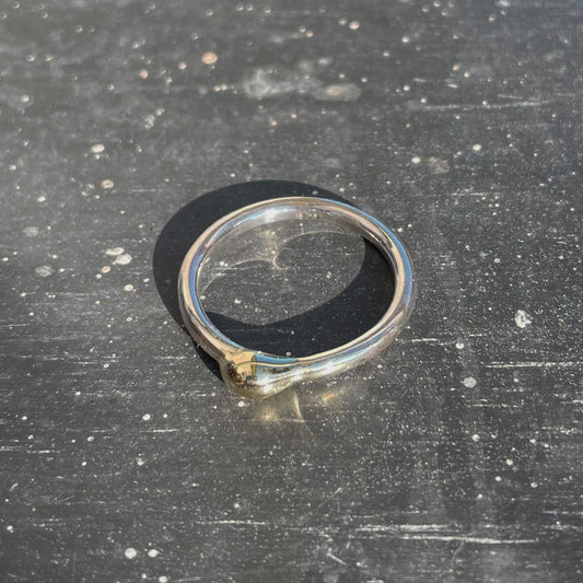 PEARL ring - Silver with Gold