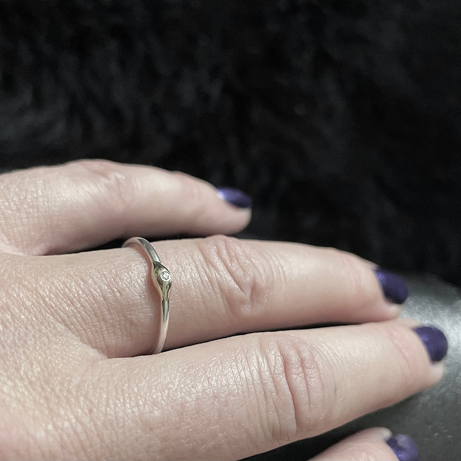 PEARL ring - Silver Gold & Diamond