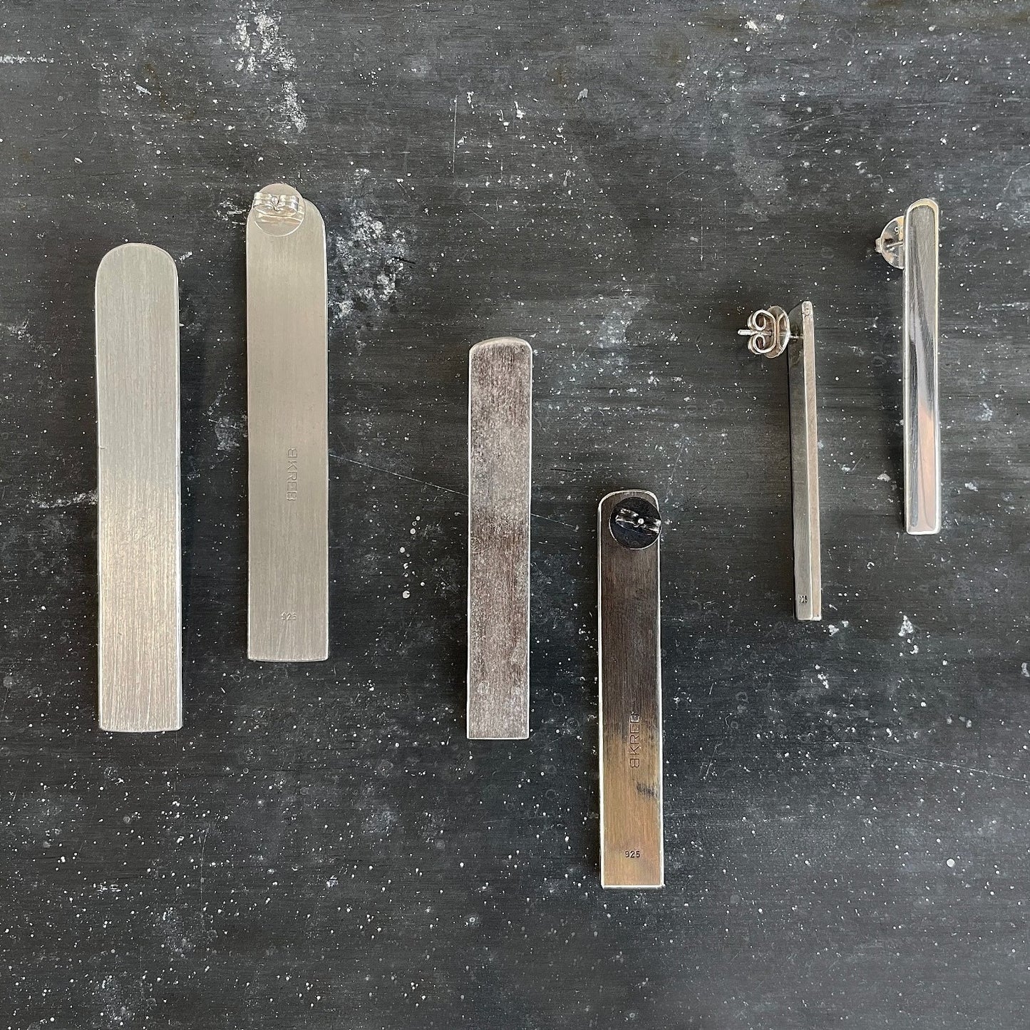 BAR earrings silver and raw I shop.bkreb.com