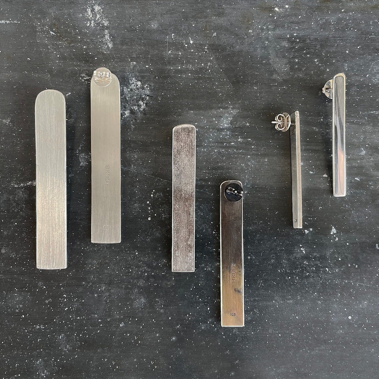 BAR earrings silver and raw I shop.bkreb.com