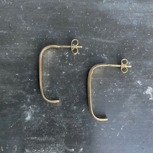 Earrings made from wedding ring 585 yellow gold
