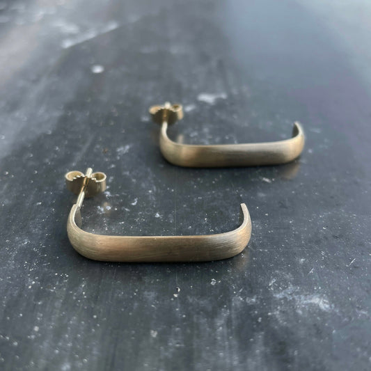 Earrings made from wedding ring 585 yellow gold