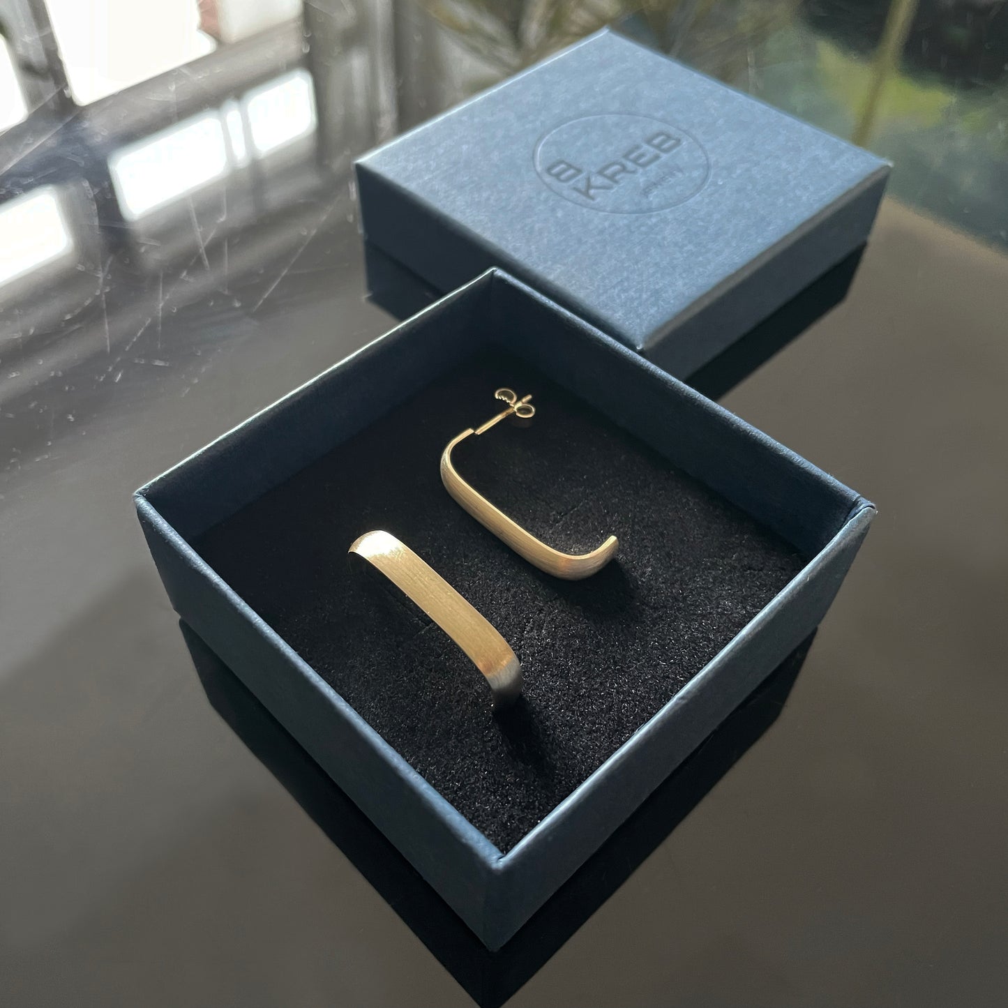 Earrings made from wedding ring 585 yellow gold