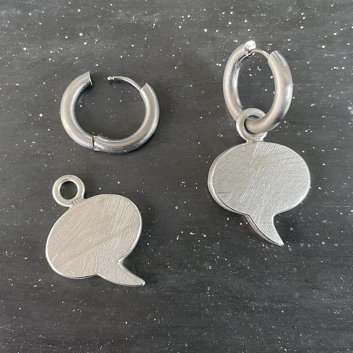 Speech bubble hoops 925 silver