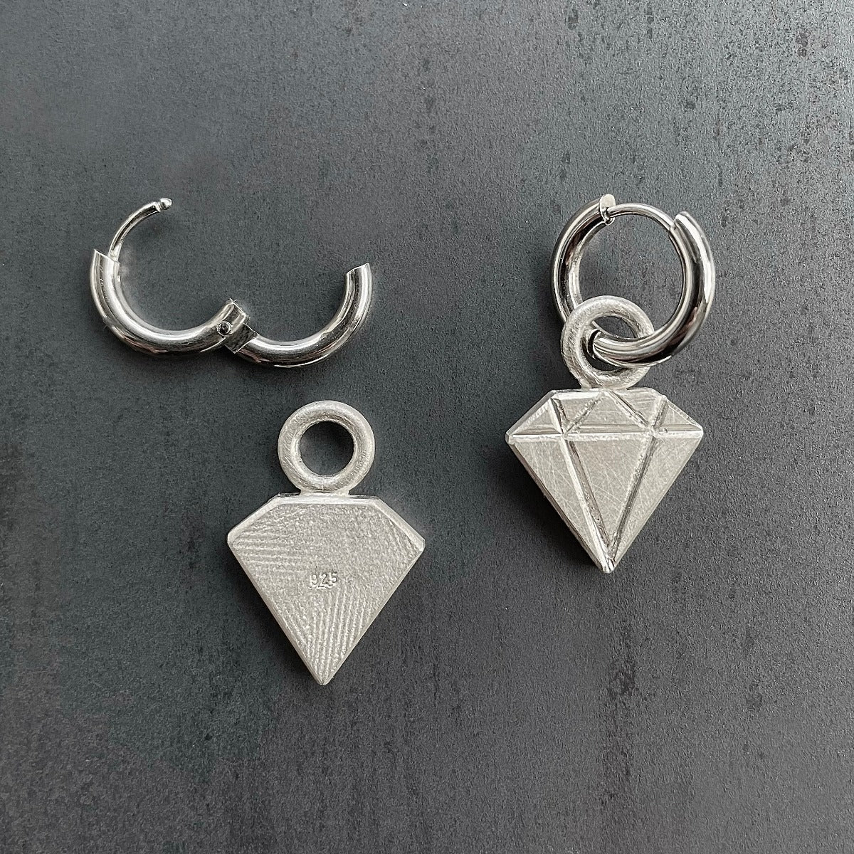 Icon hoops Diamond silver matt