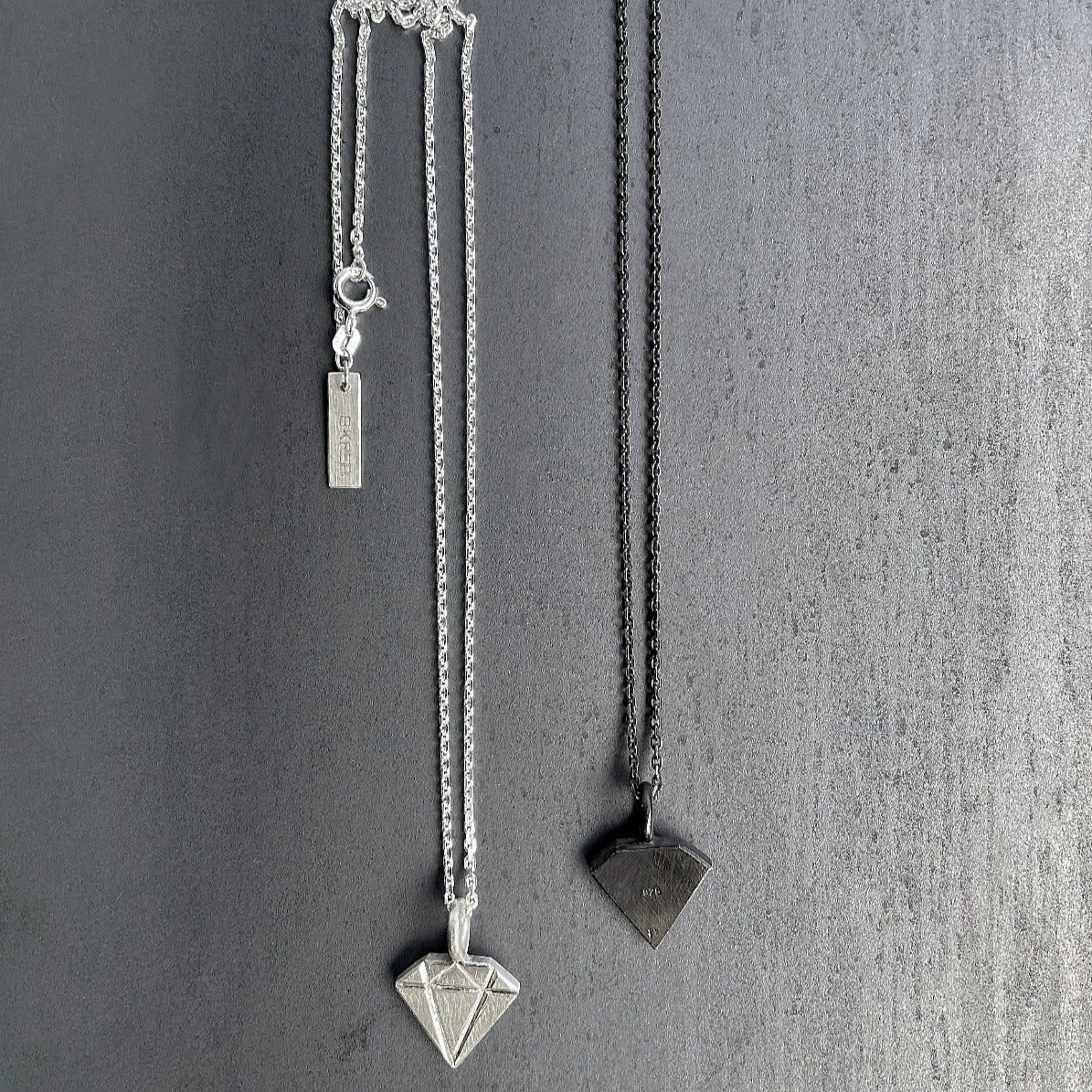 Diamond necklace silver and black