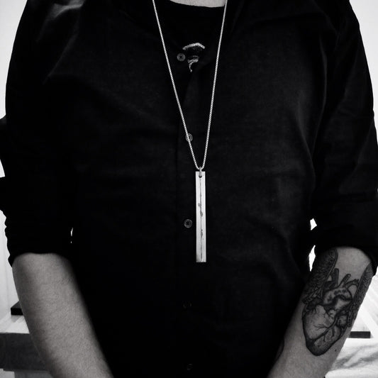 BAR doub necklace silver worn I shop.bkreb.com