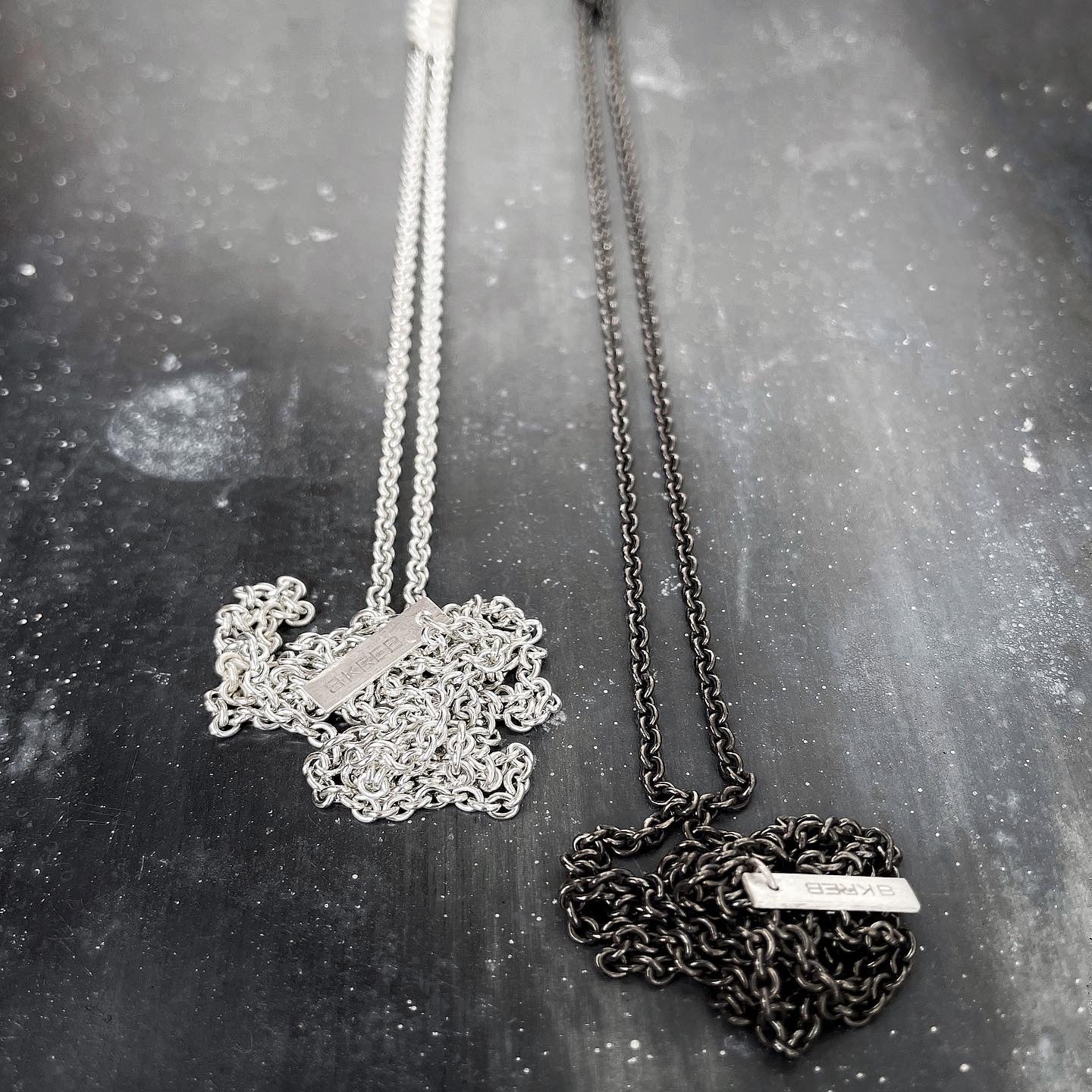 CHAIN necklace tank track black and silver close up back I shop.bkreb.com