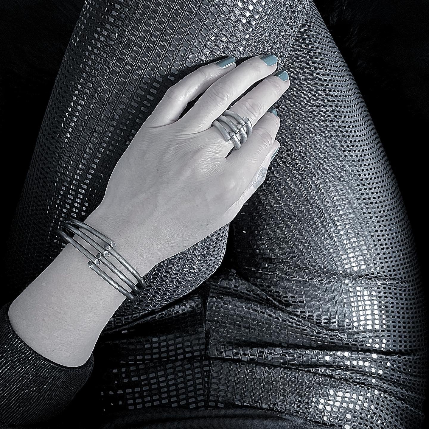 B3 bangle black and B3 ring worn I shop.bkreb.com