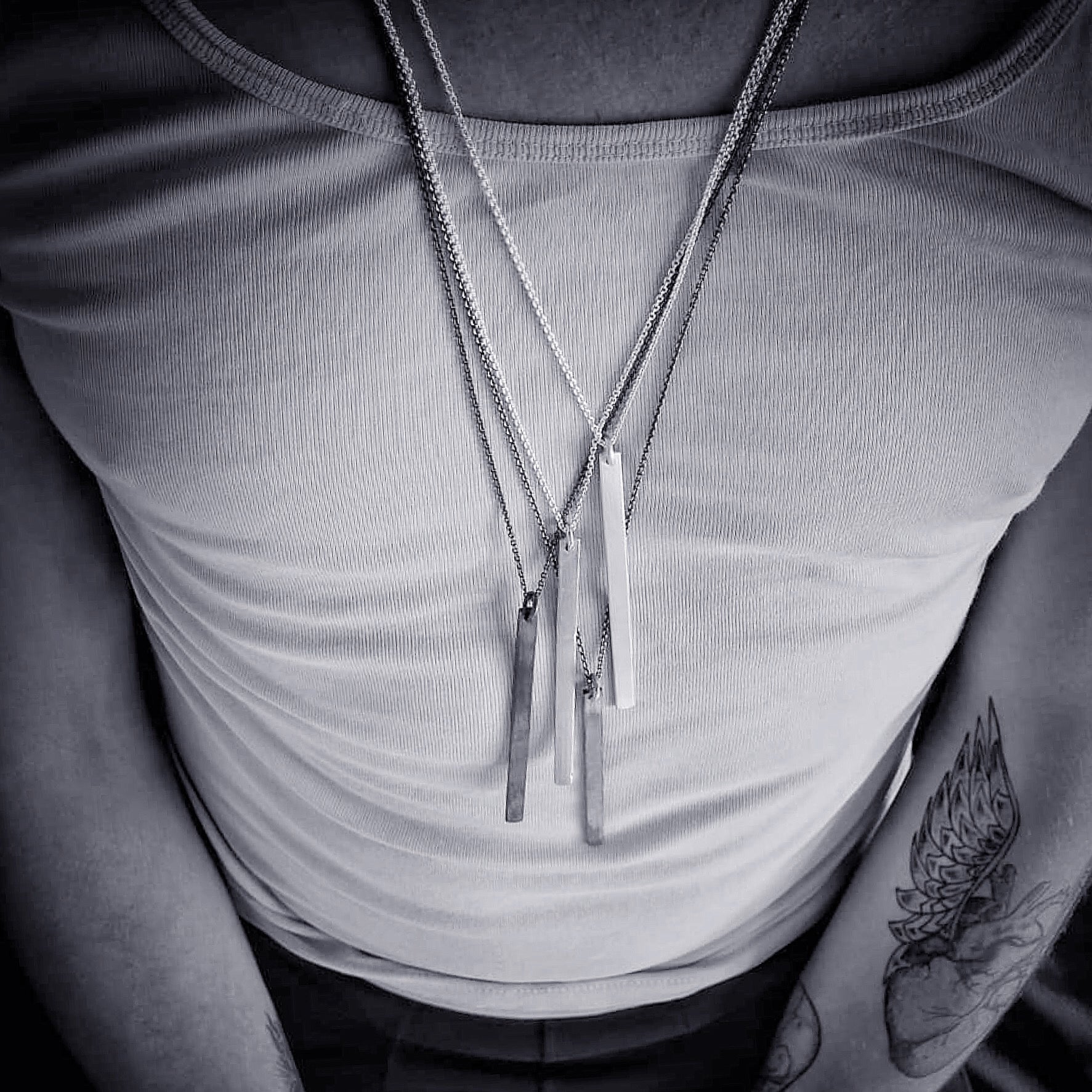 BAR necklaces worn I shop.bkreb.com