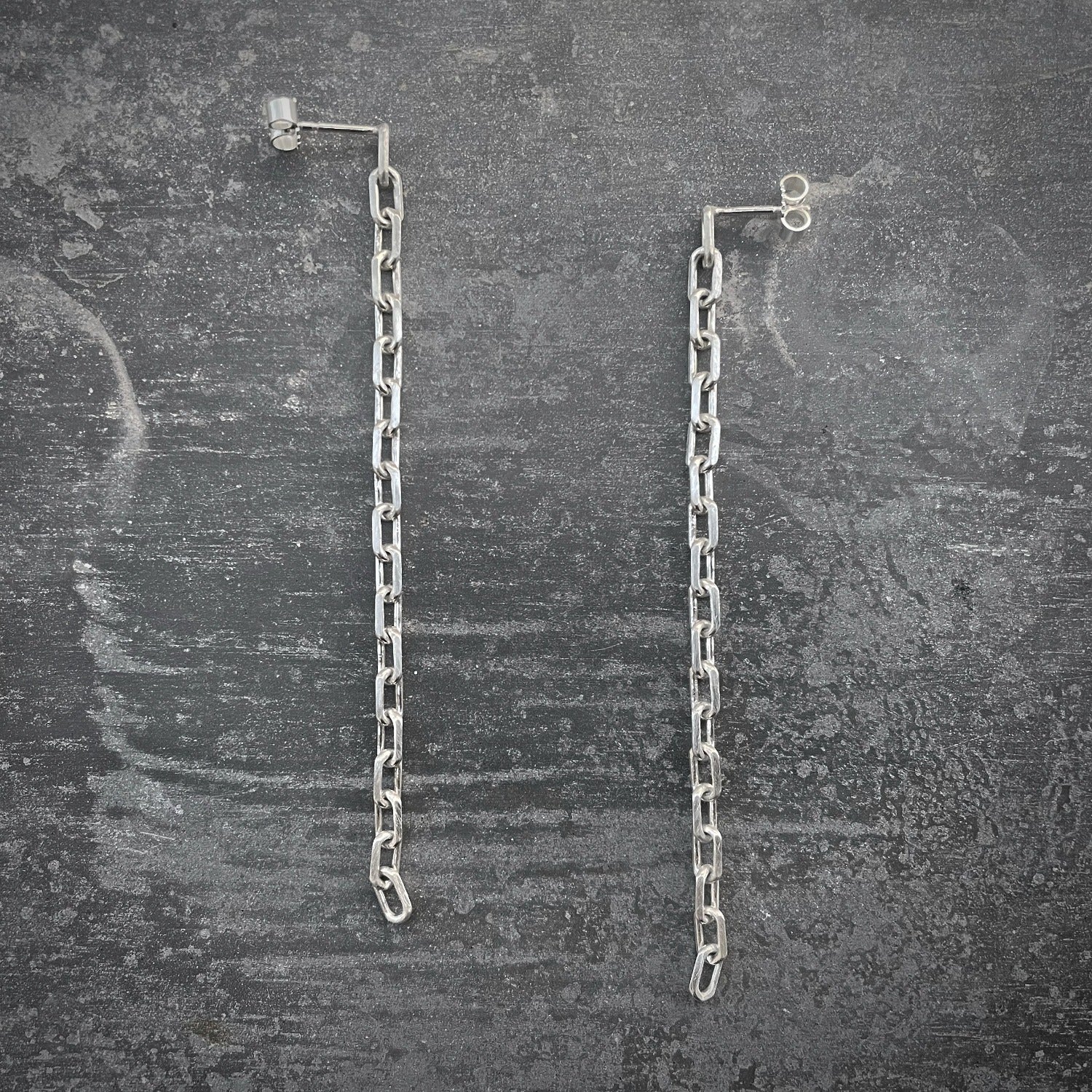 CHAIN earrings SLIM with diamond cut silver M I shop.bkreb.com
