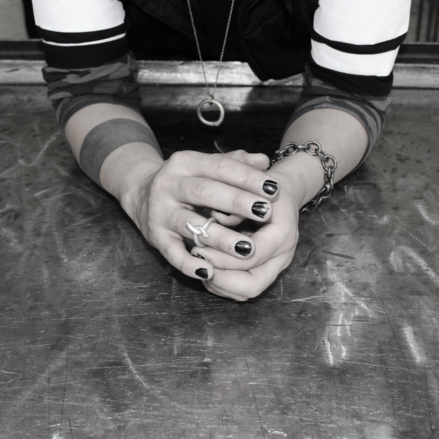 BARB ring S silver with precious stones B1 bracelet and necklace worn I shop.bkreb.com