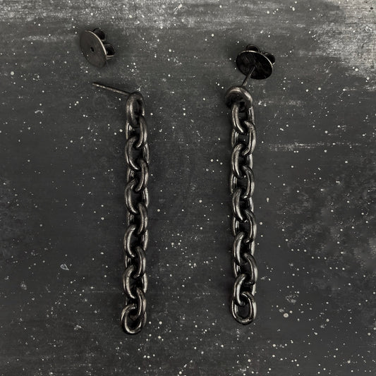 CHAIN earrings black regular S I shop.bkreb.com