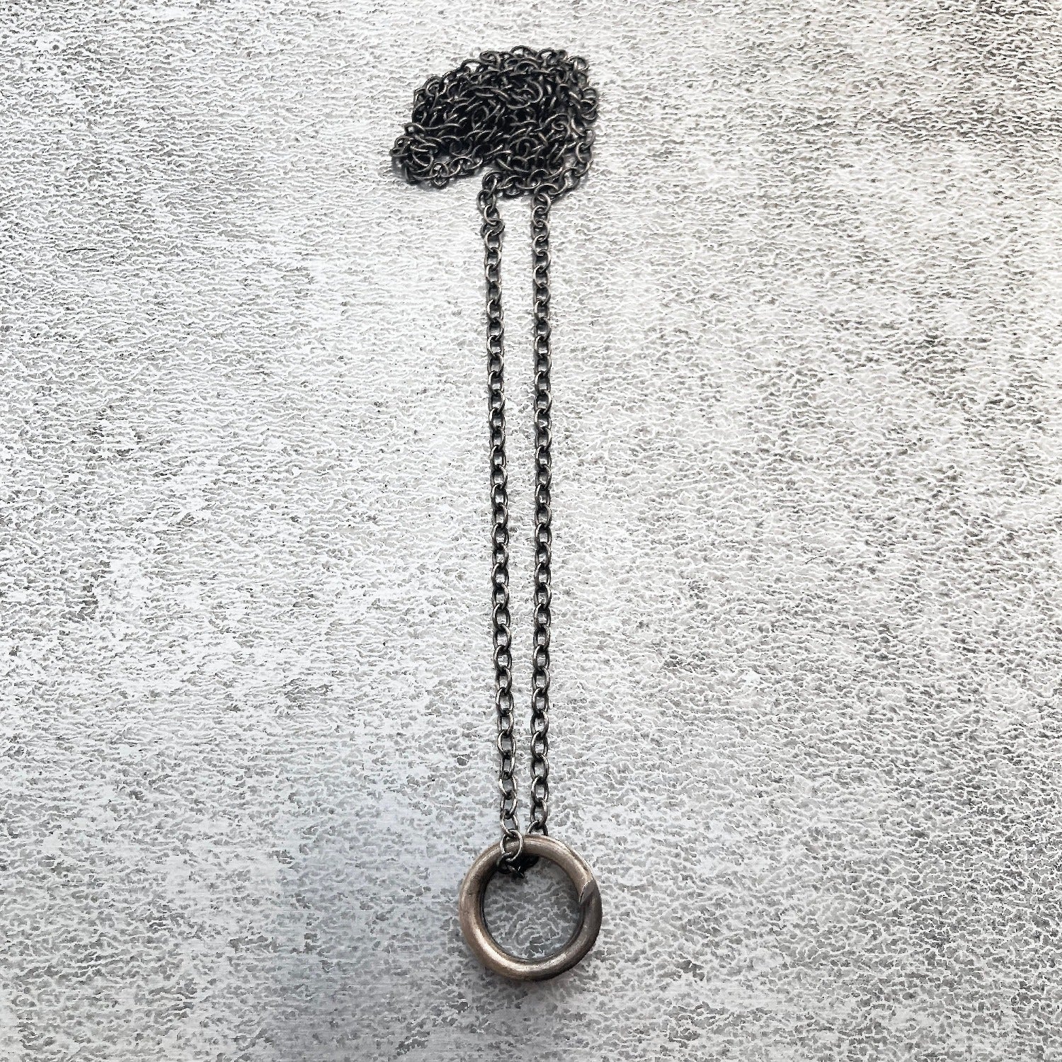 B3 spiral necklace oxidised silver front view I shop.bkreb.com