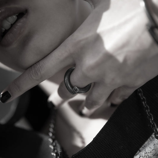 B1 ring black with precious stones I shop.bkreb.com