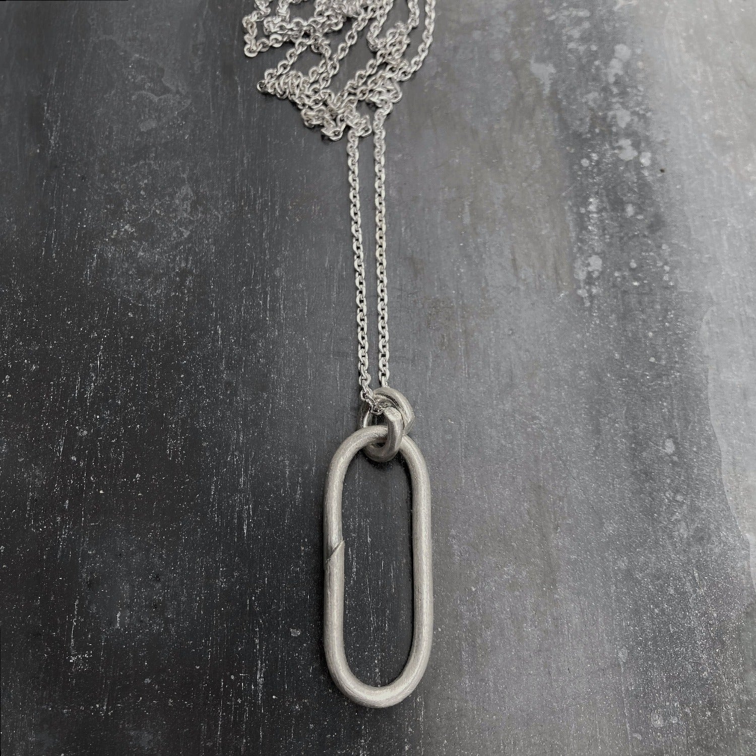 B 0 necklace silver front view  I shop.bkreb.com