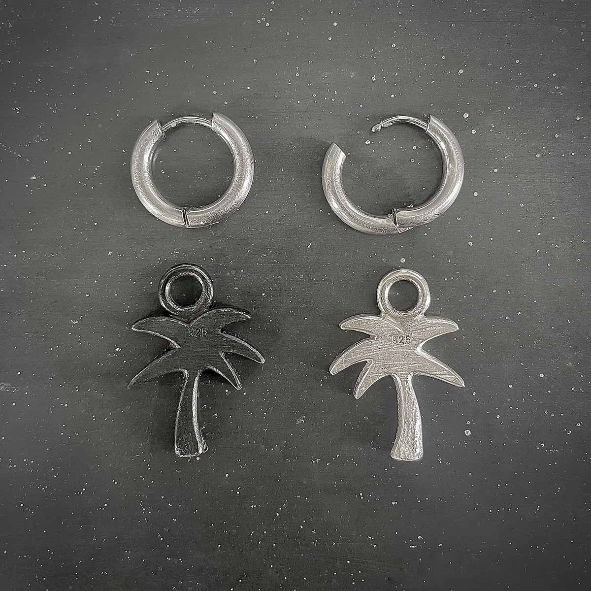 PALM hoops silver and oxidised silver