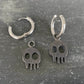 Skull hoops oxidised silver