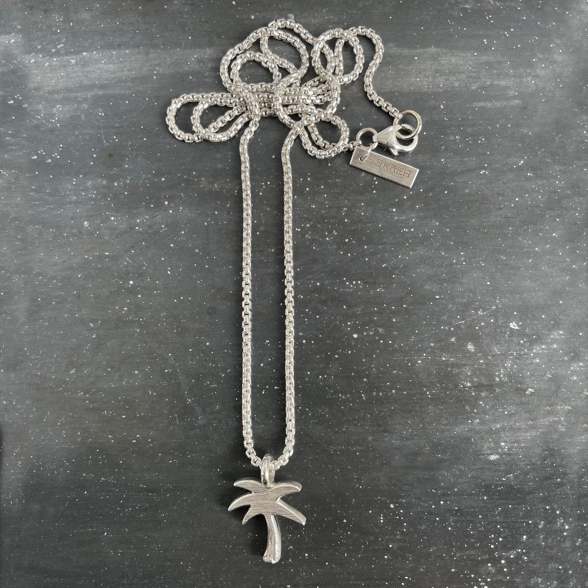 Palm necklace silver