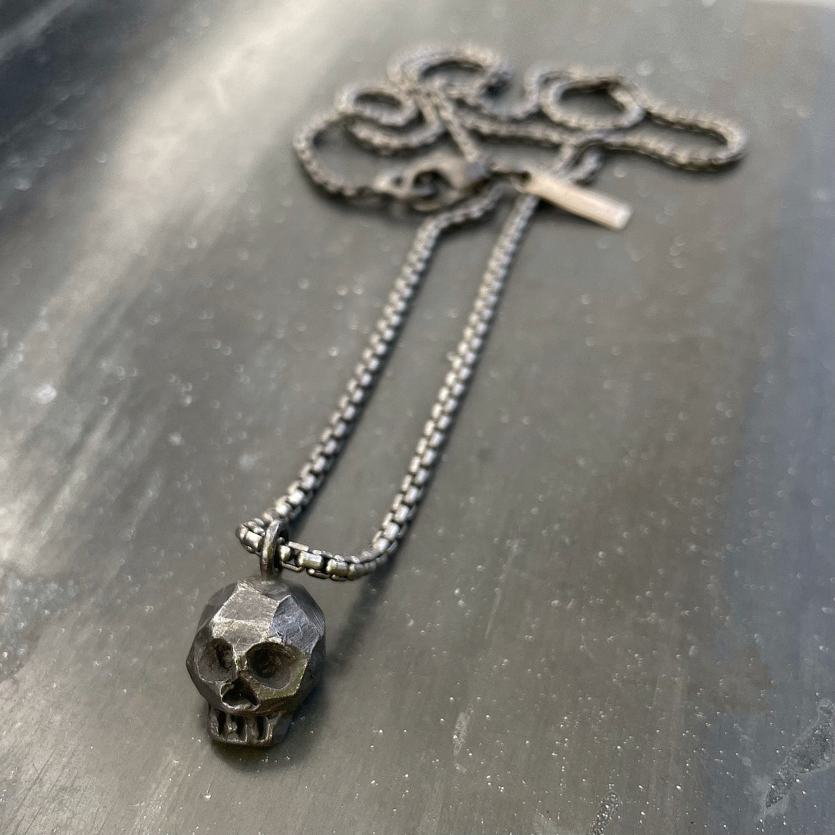Skull necklace 3 D blackend