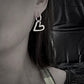 Heart hoops in sterling silver worn