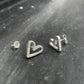 Heart ear studs in sterling silver
