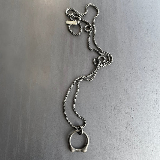 Jag necklace silver oxidised