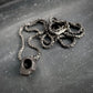 Skull necklace 3 D oxidised silver back side