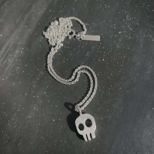 SKULL necklace small silver