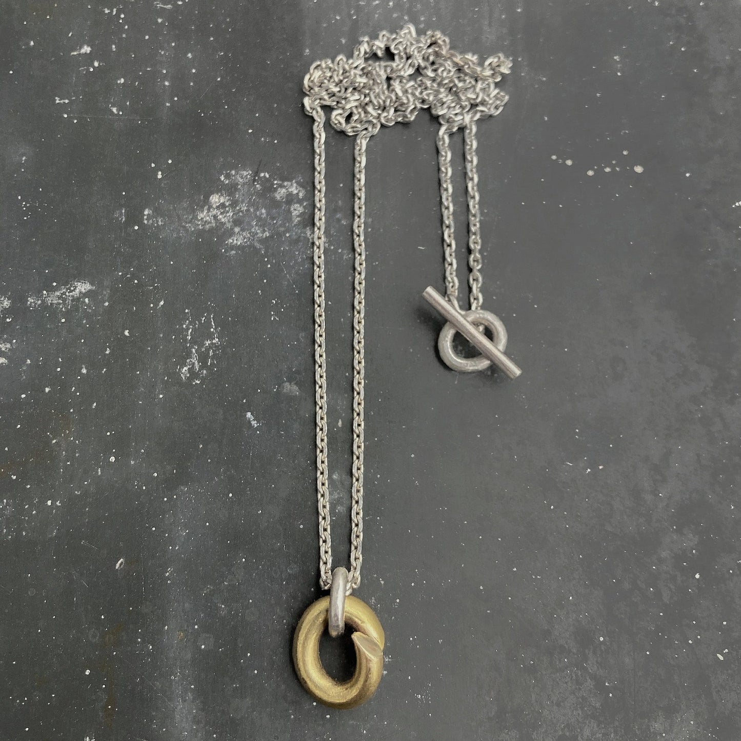 Silver necklace with gold pendant I shop.bkreb.com